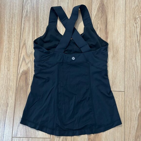 Lululemon Push Your Limits Tank Womens 6 Black Active Top Gym Workout Outdoors - Picture 2 of 3